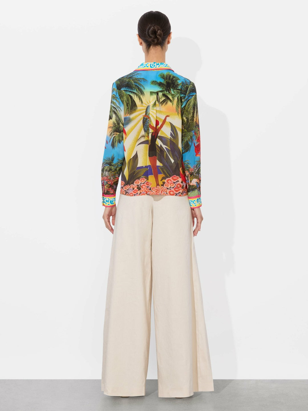 Willa Silk Blouse In Island Dreams Multi - Alice + Olivia Women