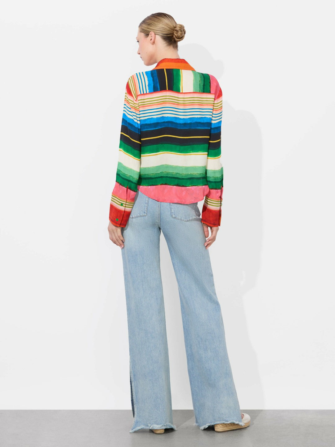 Hannon Tie Front Blouse In Rainbow Reef - Alice + Olivia Women