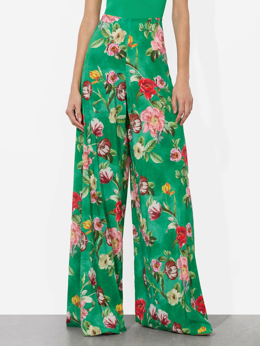 Athena Wide Leg Pant In Hamptons Floral - Alice + Olivia Women