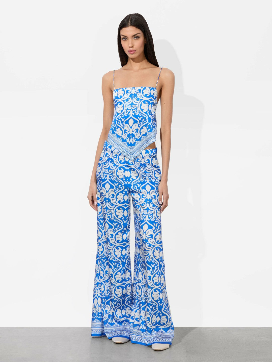 Yuri Scarf Top In Soiree True Blue - Alice + Olivia Women