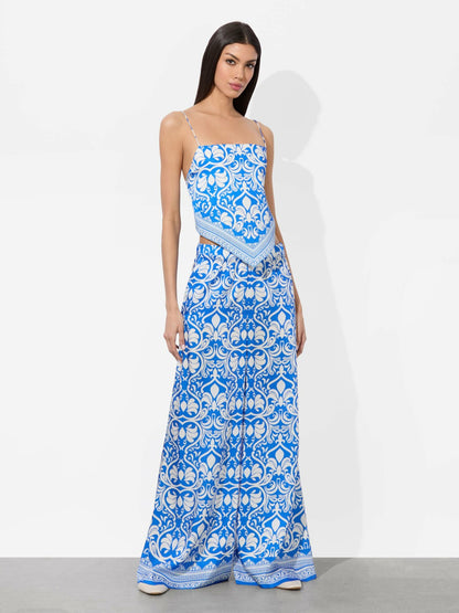 Yuri Scarf Top In Soiree True Blue - Alice + Olivia Women