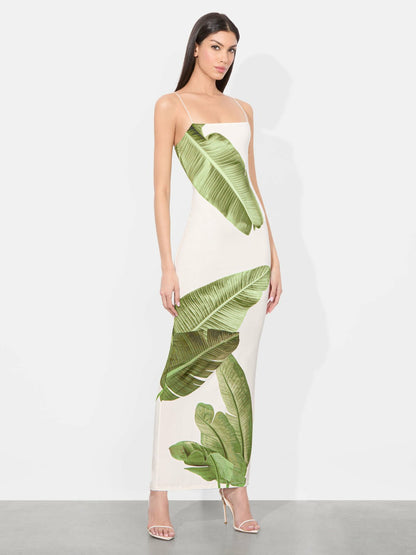 Fifi Maxi Dress In Jungle Palm Off White - Alice + Olivia Women