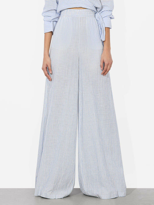 Kenley Palazzo Pant In Off White/blue - Alice + Olivia Women