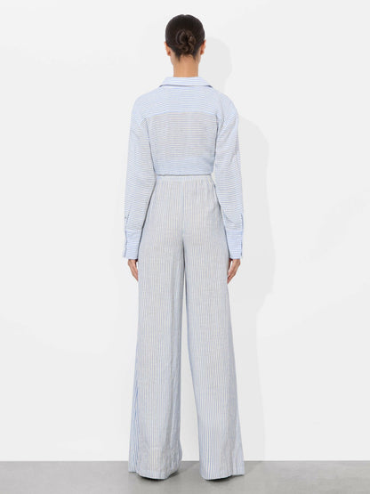 Kenley Palazzo Pant In Off White/blue - Alice + Olivia Women