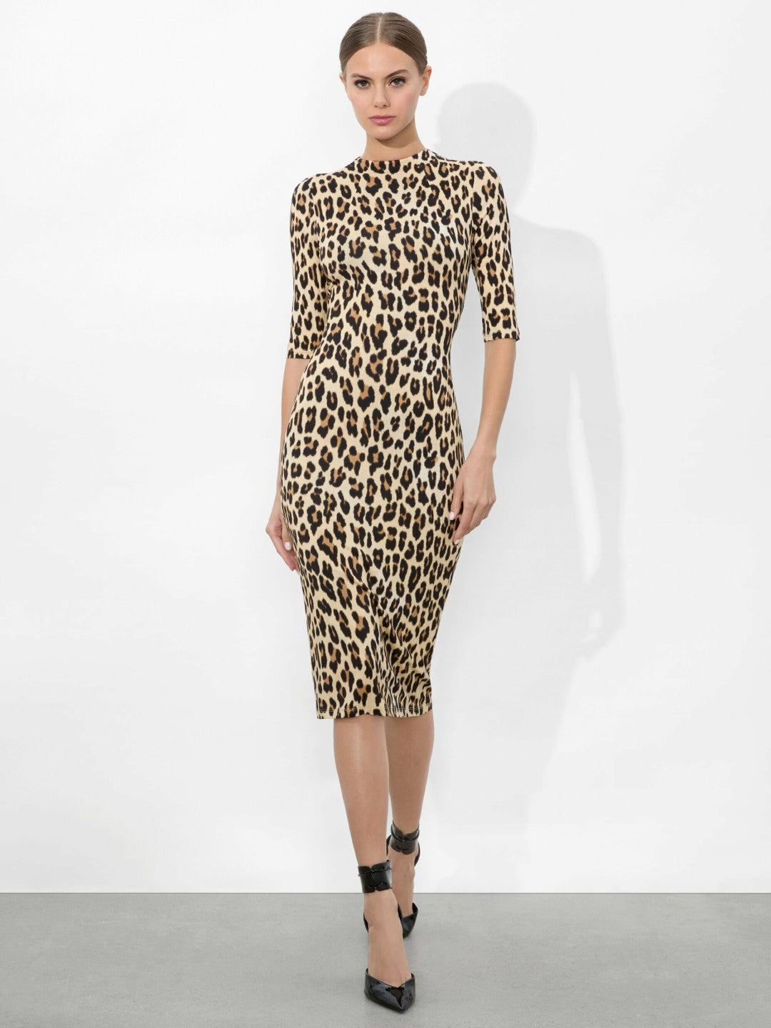 Delora Fitted Leopard Midi Dress - Alice + Olivia Women