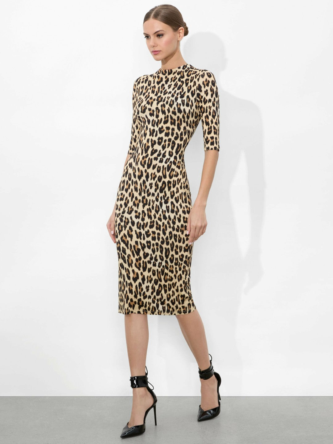 Delora Fitted Leopard Midi Dress - Alice + Olivia Women