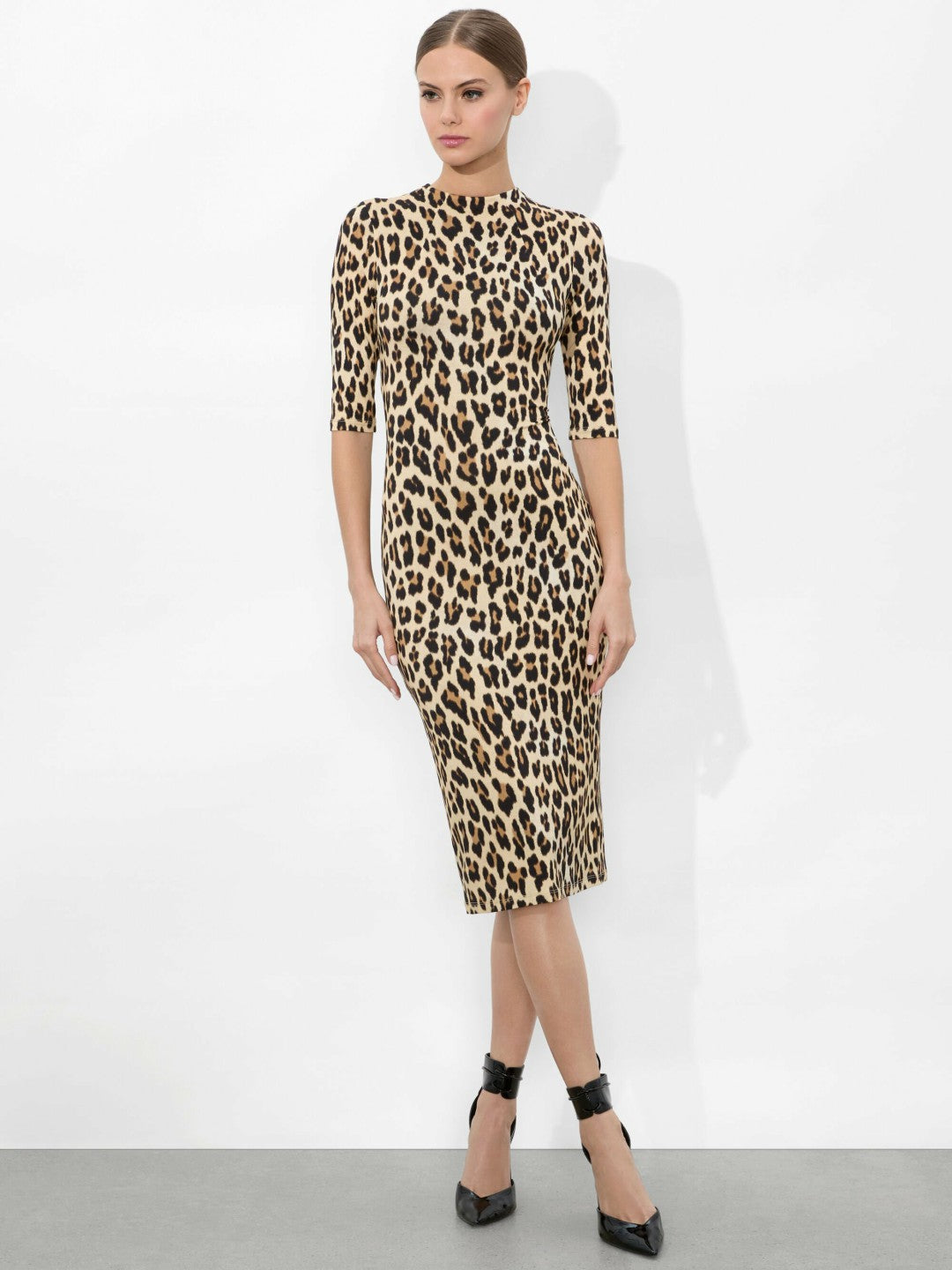 Delora Fitted Leopard Midi Dress - Alice + Olivia Women