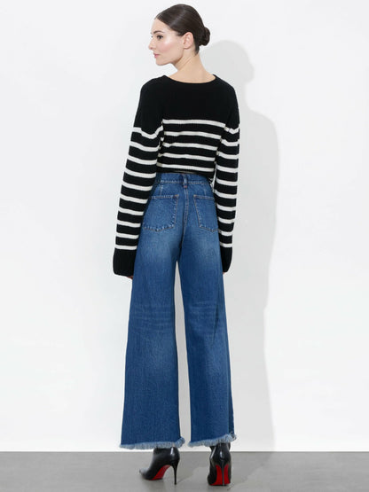 Emory Cropped Jean In Lola Blue - Alice + Olivia Women