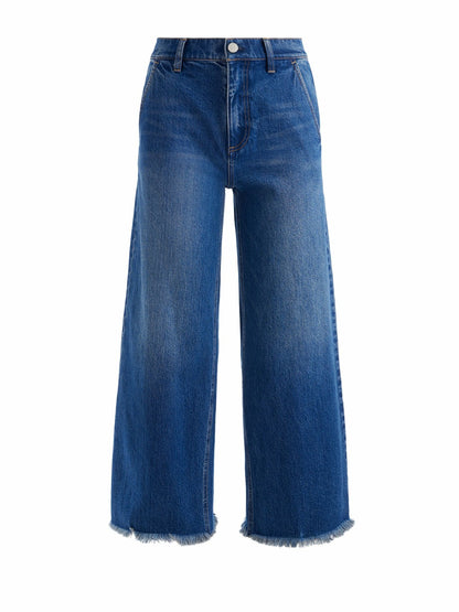 Emory Cropped Jean In Lola Blue - Alice + Olivia Women