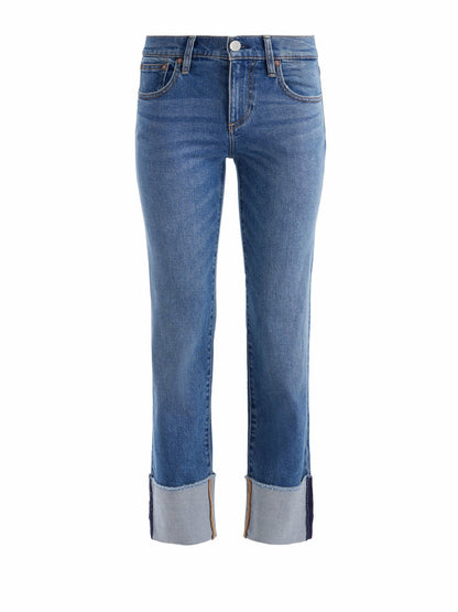 Abilene Cuffed Jean In Lola Blue - Alice + Olivia Women