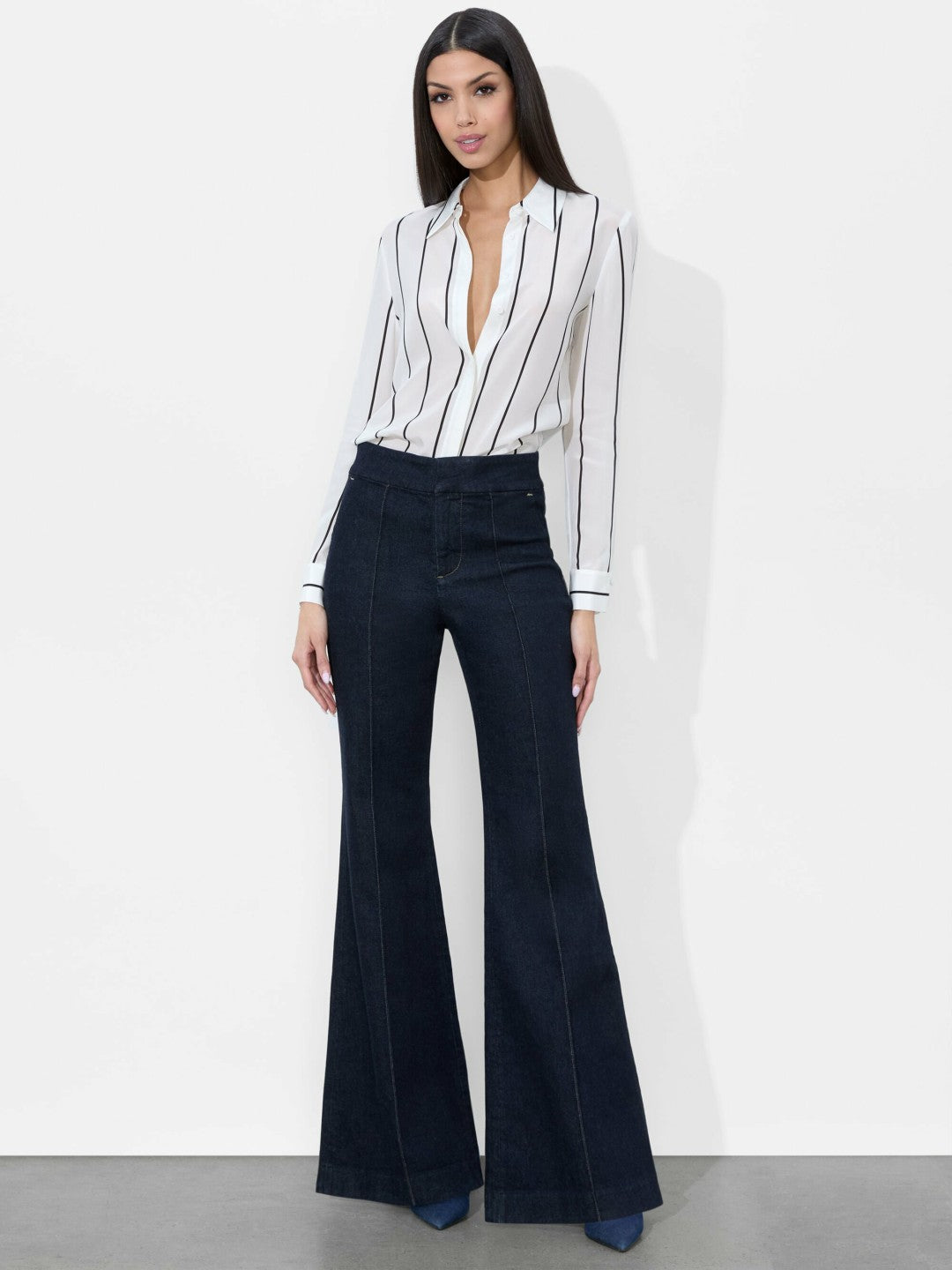 The Trouser Jean In Dark Rinse - Alice + Olivia Women