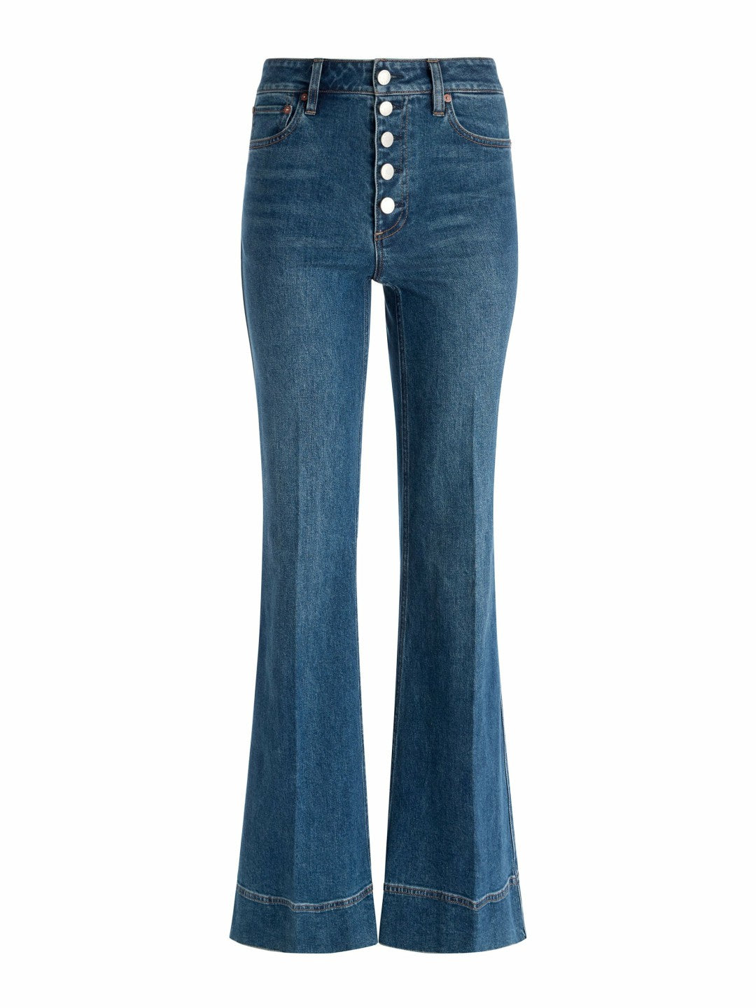 Missa Exposed Button Jean In Lola Blue - Alice + Olivia Women
