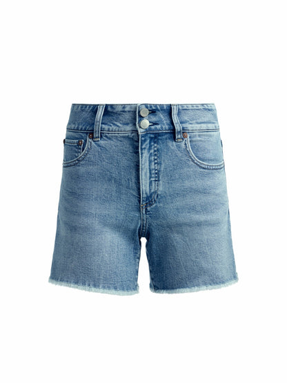Han High Rise Wide Waistband Short In Rockstar Blue - Alice + Olivia Women