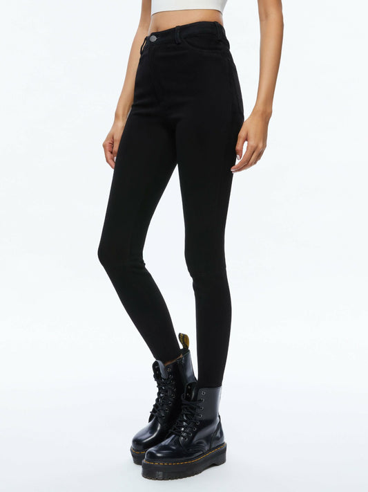 Mikah Suede Pant In Black - Alice + Olivia Women