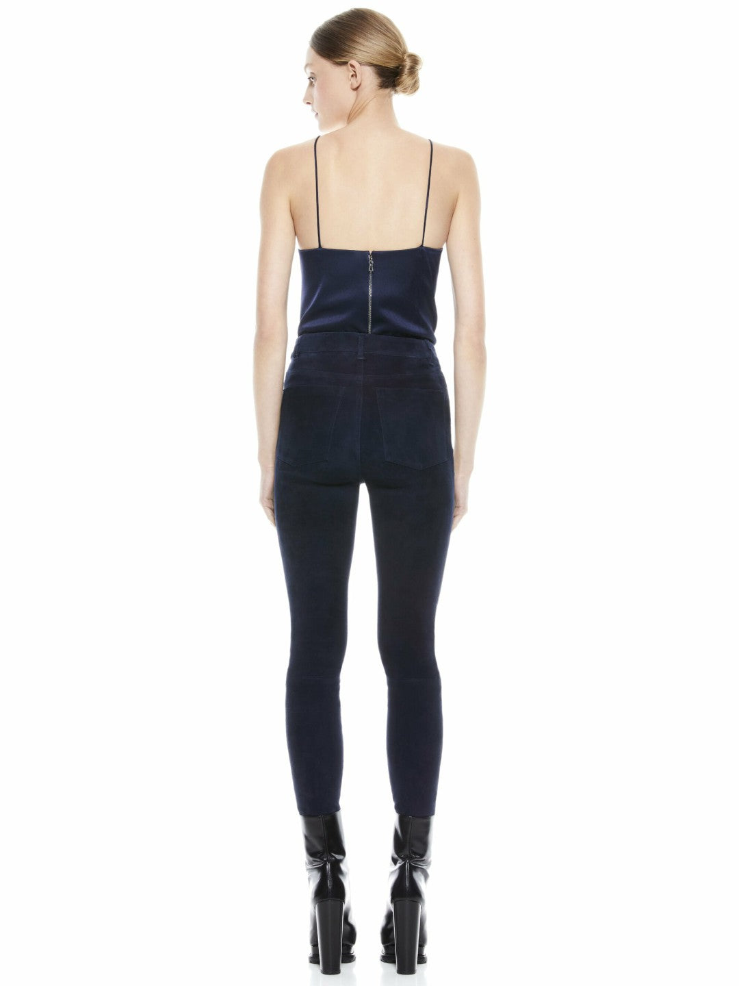 Mikah Suede Pant In Navy - Alice + Olivia Women