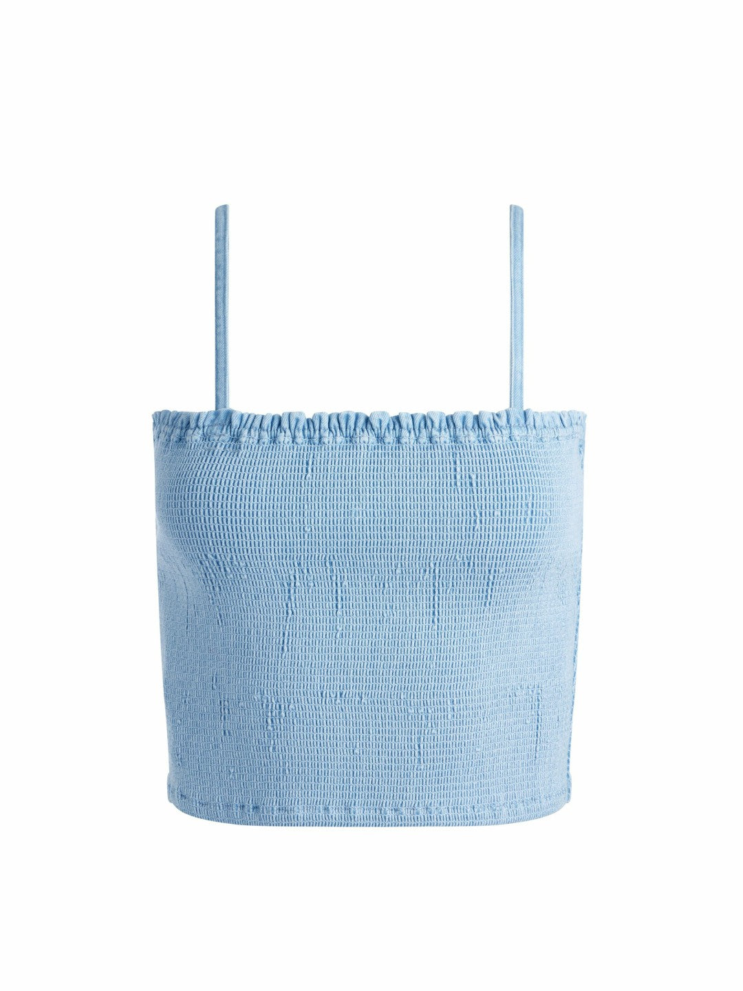 Penelope Smocked Denim Top In Leona Light Blue - Alice + Olivia Women
