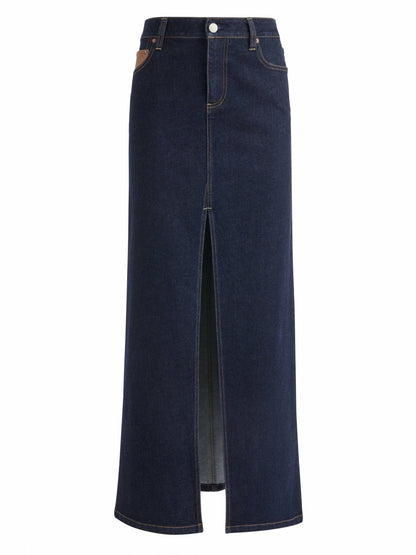 Rye High Rise Skirt With Vegan Combo In Dark Rinse - Alice + Olivia Women