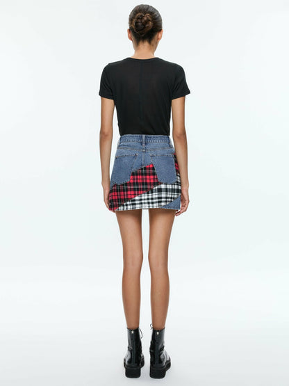 Lisanne Spiral Denim Mini Skirt In Ivy Blue - Alice + Olivia Women