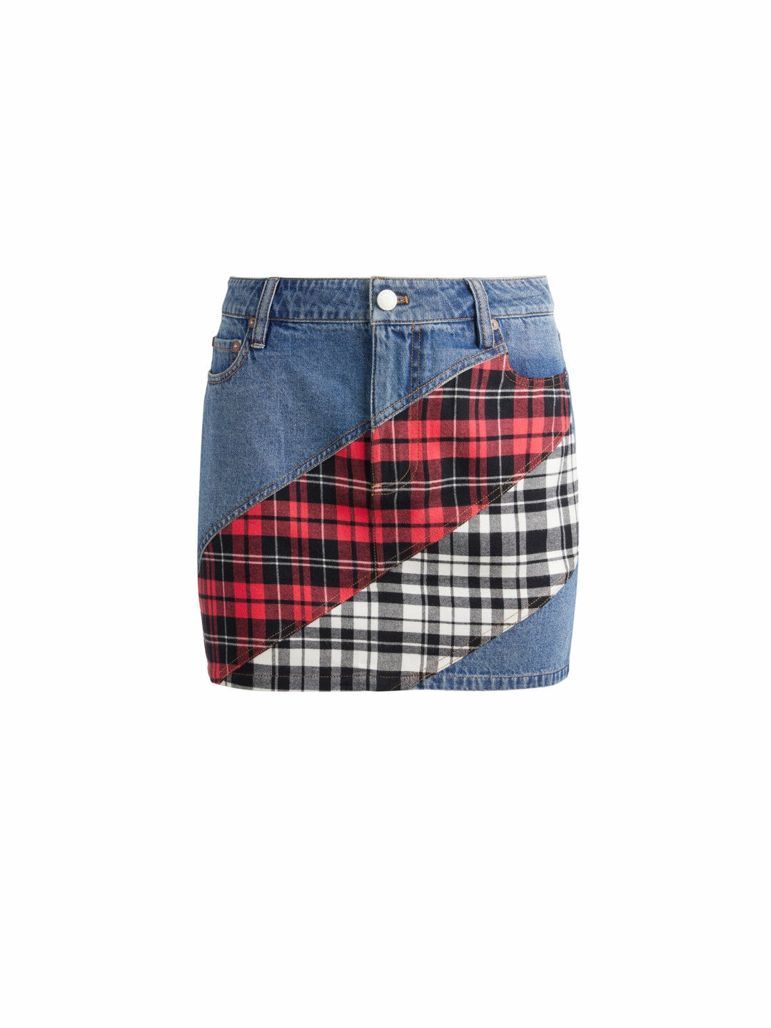 Lisanne Spiral Denim Mini Skirt In Ivy Blue - Alice + Olivia Women
