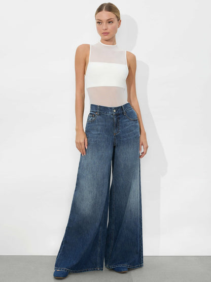 Branson Jean In Darby Vintage Blue - Alice + Olivia Women