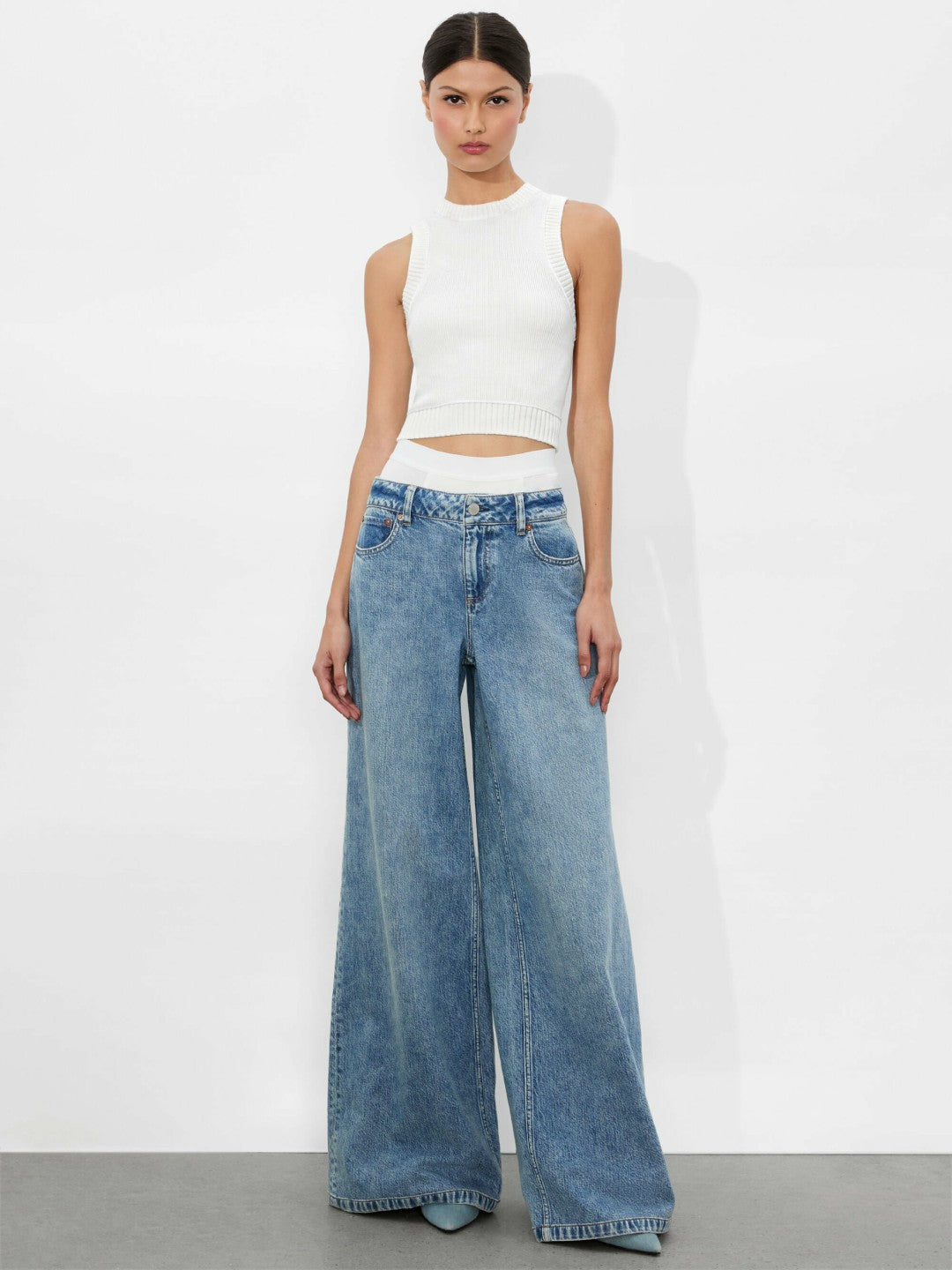 Ian Boxer Jean In Harlow Vtg Blue/off White - Alice + Olivia Women
