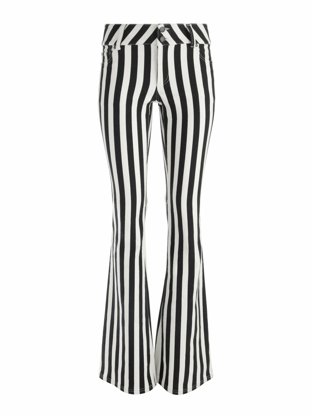 Stacey Low Rise Bell Jean In Positano Stripe Black - Alice + Olivia Women
