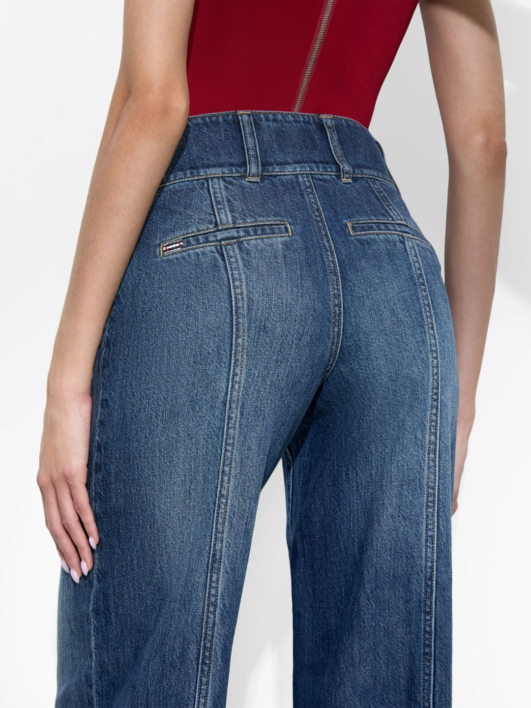 Mame Wide Leg Jean In Darby Vintage Blue - Alice + Olivia Women
