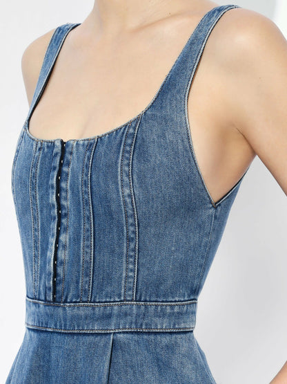Diana Structured Midi Dress In Liana Vintage Blue - Alice + Olivia Women