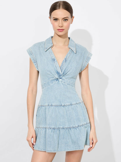 Mila Denim Mini Dress In Rockstar Blue - Alice + Olivia Women