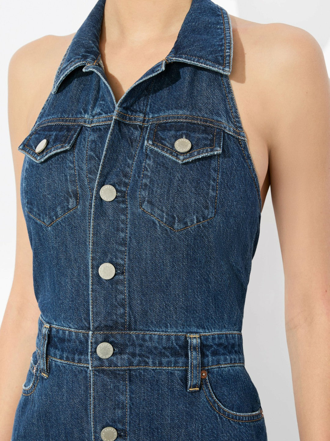 Juana High Low Denim Dress In Darby Vintage Blue - Alice + Olivia Women