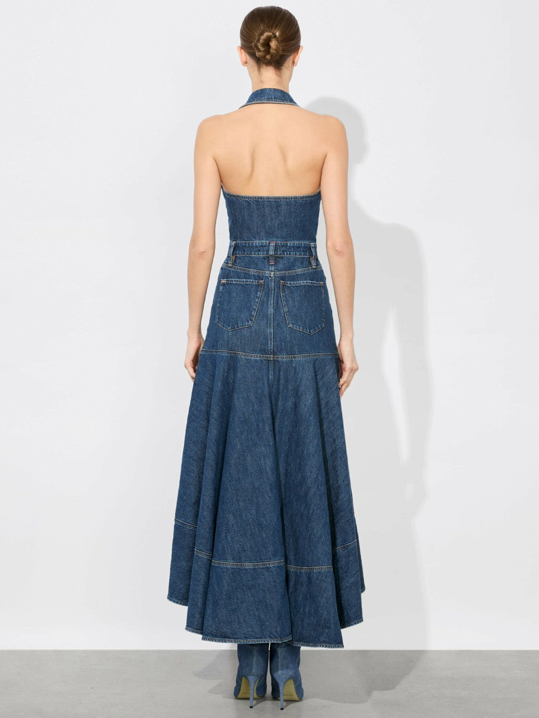 Juana High Low Denim Dress In Darby Vintage Blue - Alice + Olivia Women