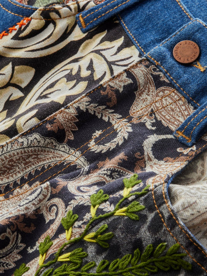 Weezy Mixed Media Jean In Lola Blue/multi - Alice + Olivia Women