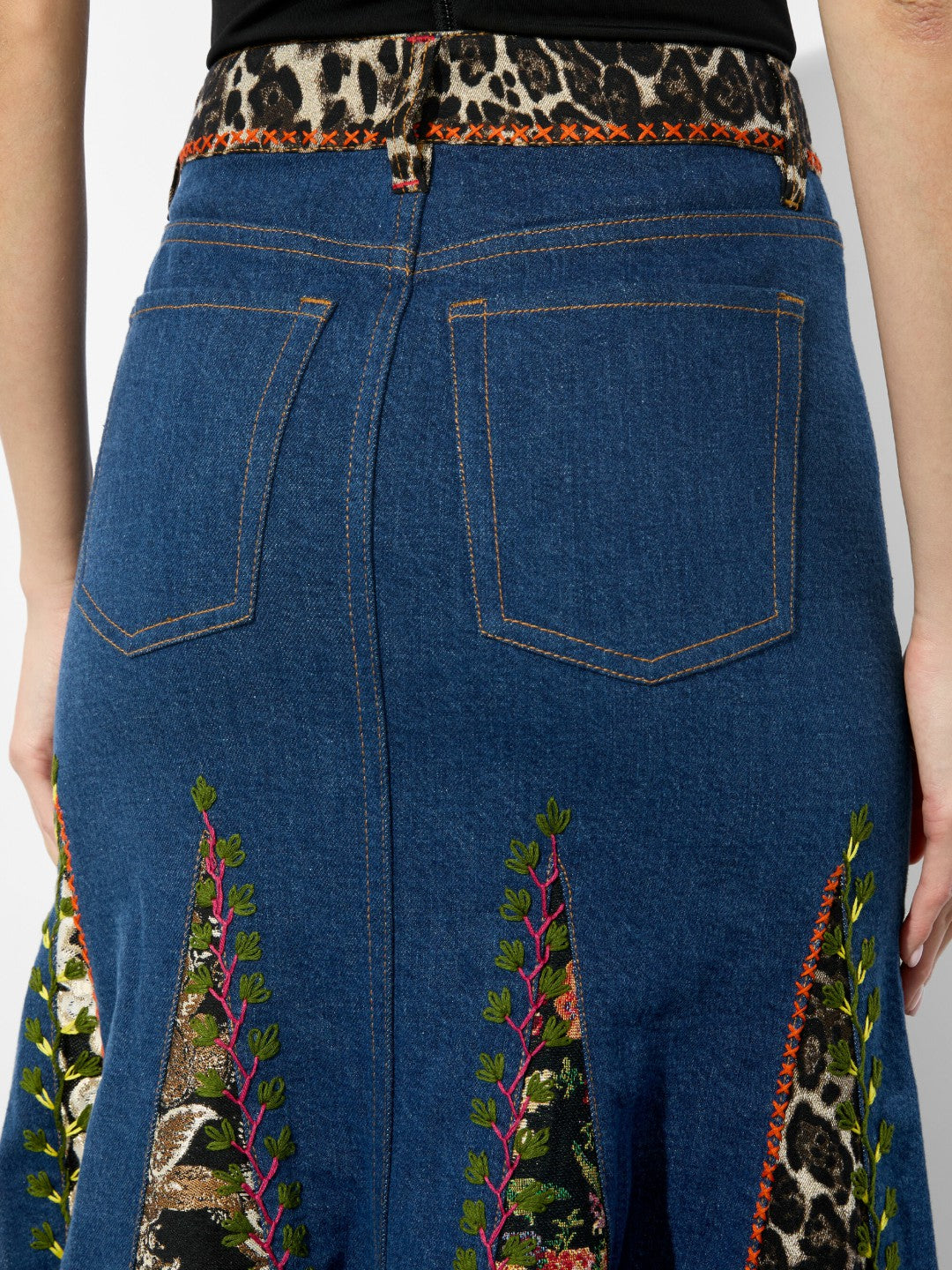 Nala Mixed Media Maxi Skirt In Lola Blue/multi - Alice + Olivia Women