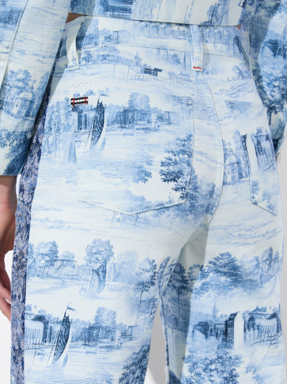 Weezy Printed Jean In Chateau - Alice + Olivia Women