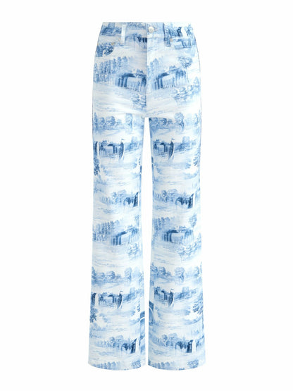 Weezy Printed Jean In Chateau - Alice + Olivia Women