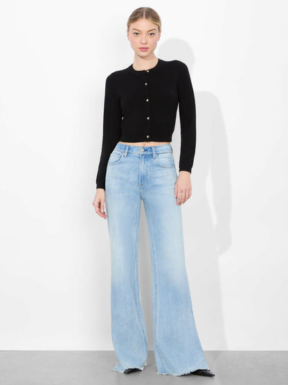 Weezy Slit Jean In Gemma Light Blue - Alice + Olivia Women