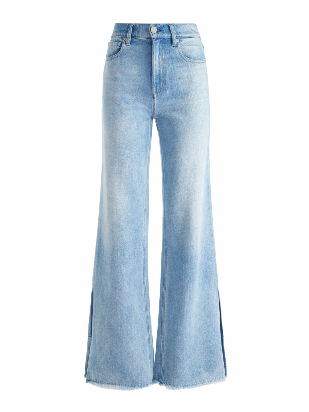 Weezy Slit Jean In Gemma Light Blue - Alice + Olivia Women