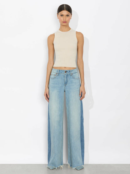 Stu Baggy Jean In Gemma Light Blue - Alice + Olivia Women