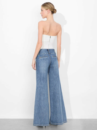 Olivia Jean In Romy Dark Vintage Blue - Alice + Olivia Women