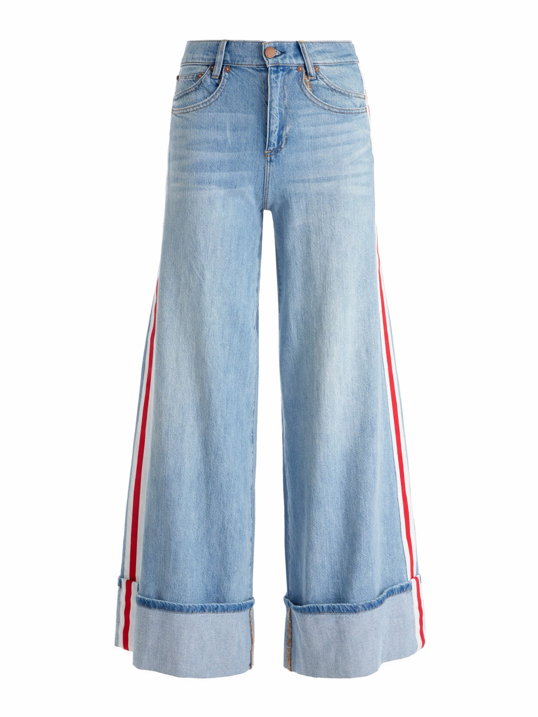 Wallie Cuff Jean In Gemma Light Blue - Alice + Olivia Women