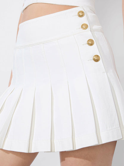 Lanna Mini Skirt In Off White - Alice + Olivia Women