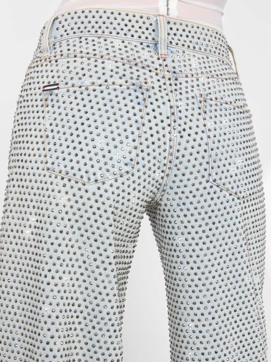 Trish Embellished Jean In Sierra Light Blue - Alice + Olivia Women