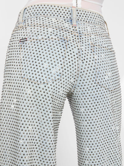 Trish Embellished Jean In Sierra Light Blue - Alice + Olivia Women
