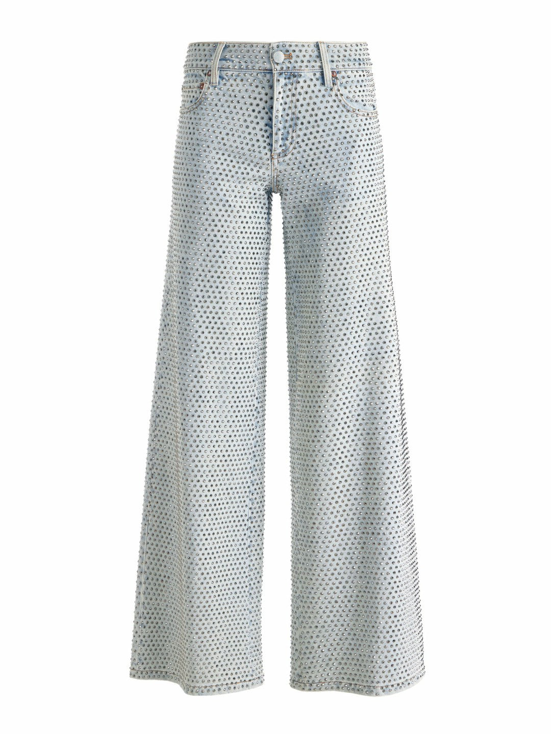 Trish Embellished Jean In Sierra Light Blue - Alice + Olivia Women