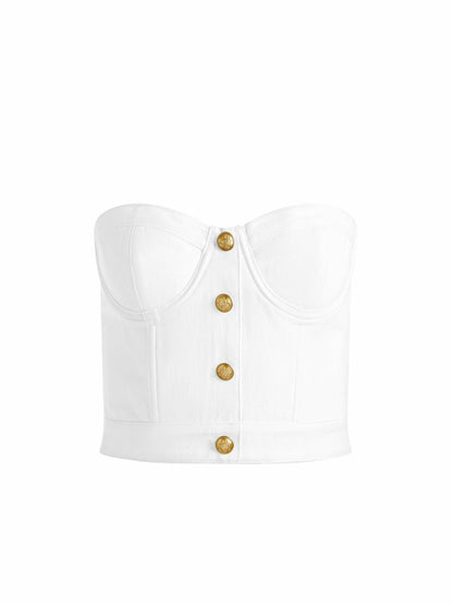 Hensley Bustier In Off White - Alice + Olivia Women