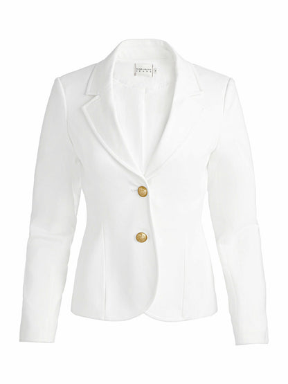 Iana Denim Sculpted Blazer In Off White - Alice + Olivia Women