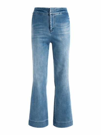 Quinn Kick Flare Jean In Livia Vintage Blue - Alice + Olivia Women