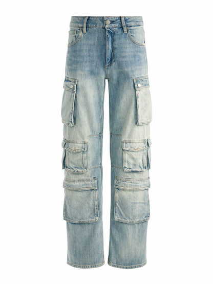 Olympia Cargo Jean In Sierra Vintage Blue - Alice + Olivia Women