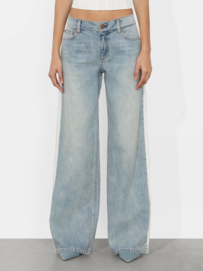 The Road Trip Jean In Sierra Vintage Blue - Alice + Olivia Women