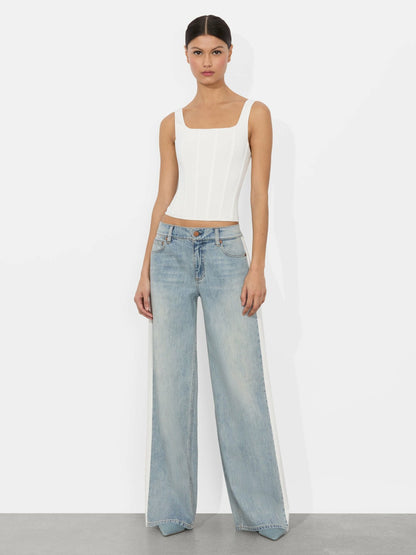 The Road Trip Jean In Sierra Vintage Blue - Alice + Olivia Women
